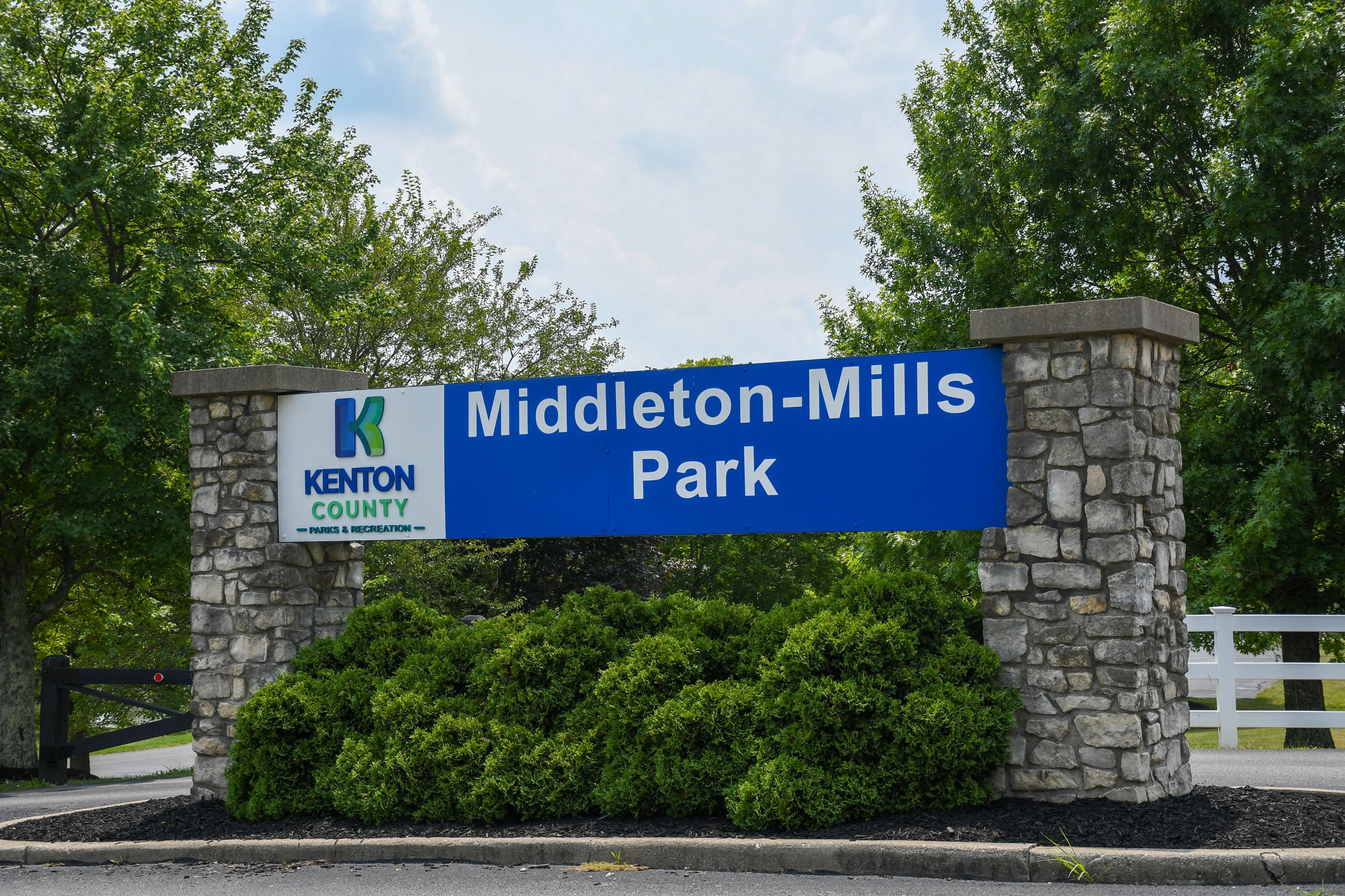 Entrance sign at Middleton-Mills Park