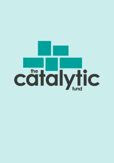 Catalytic Fund logo on blue background