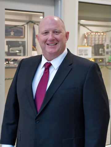 Kenton County Sheriff Jude Hehman stands in front of his office