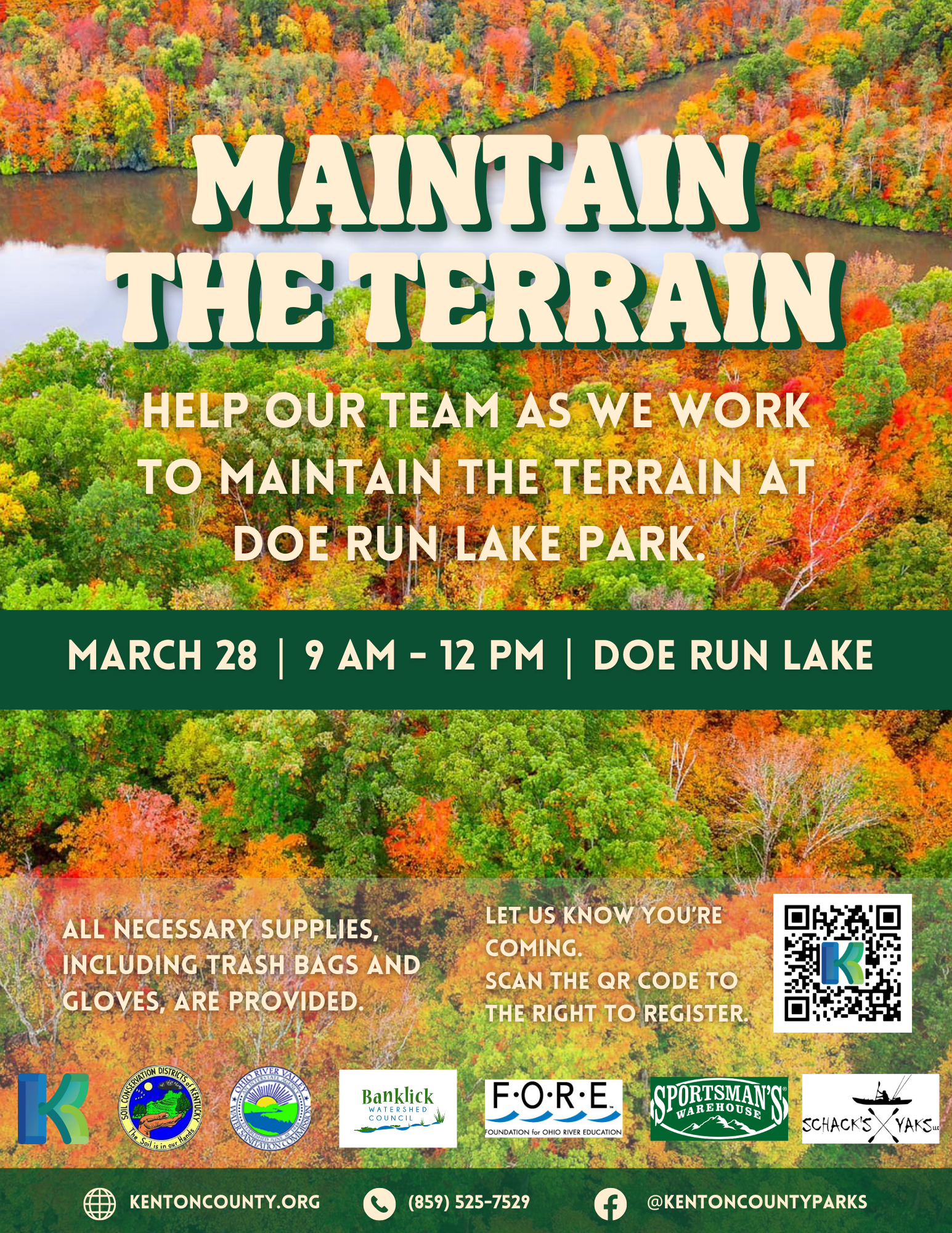 Maintain the Terrain at Doe Run Lake flyer