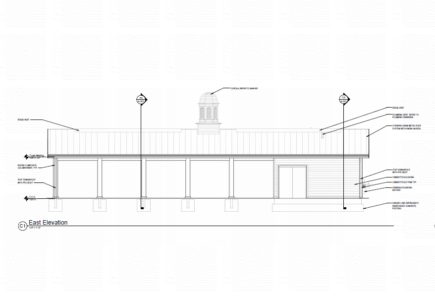 Drawing of Independence Farmers Market pavilion