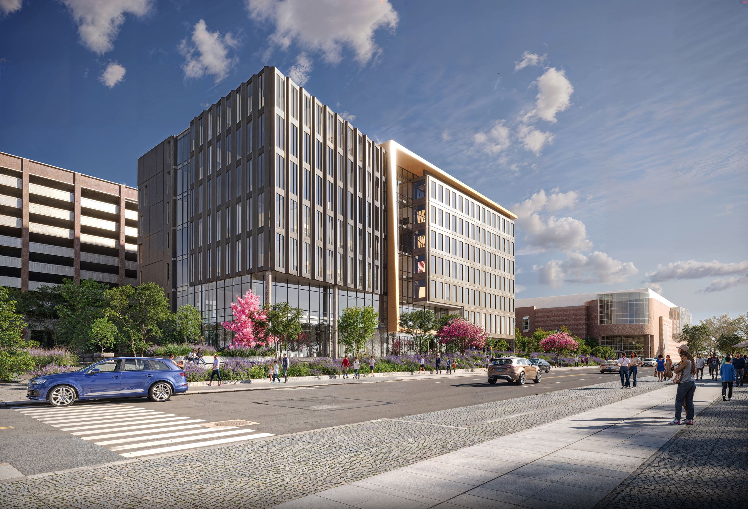 Commonwealth Center for Biomedical Excellence rendering from Roebling Bridge